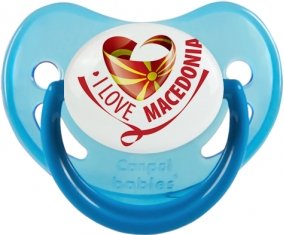 I Love Macedonia Sucette Physiologique Bleue phosphorescente