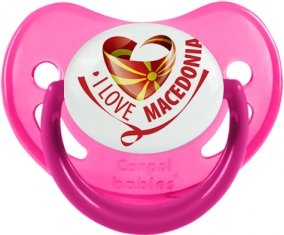 I Love Macedonia Sucette Physiologique Rose phosphorescente