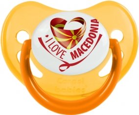 I Love Macedonia Sucette Physiologique Jaune phosphorescente