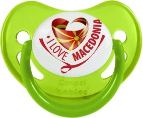 I Love Macedonia Sucette Physiologique Vert phosphorescente