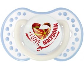 I Love Macedonia Sucette LOVI Dynamic Blanc-cyan classique