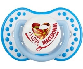 I Love Macedonia Sucette LOVI Dynamic Blanc-bleu phosphorescente