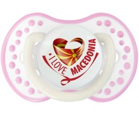 I Love Macedonia Sucette LOVI Dynamic Blanc-rose phosphorescente