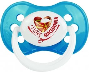 I Love Macedonia Sucette Anatomique Cyan classique