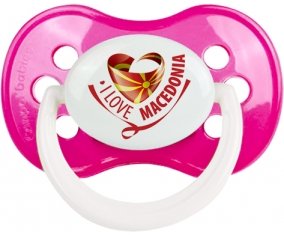 I Love Macedonia Sucette Anatomique Rose foncé classique