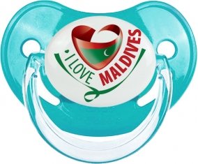 I Love Maldives Tétine Physiologique Bleue classique