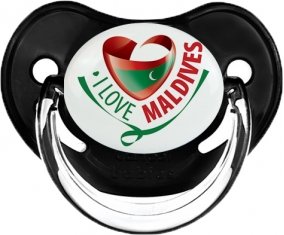 I Love Maldives Tétine Physiologique Noir classique