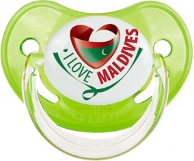 I Love Maldives Tétine Physiologique Vert classique