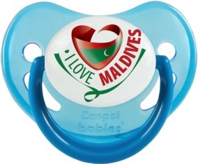 I Love Maldives Tétine Physiologique Bleue phosphorescente