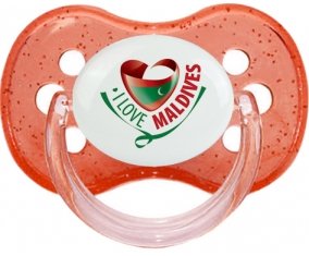 I Love Maldives Sucete Cerise Rouge à paillette