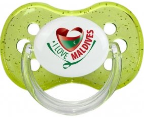 I Love Maldives Sucete Cerise Vert à paillette