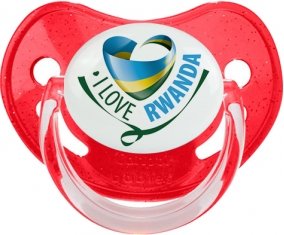 I Love Rwanda Sucette Physiologique Rouge à paillette