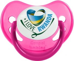 I Love Rwanda Sucette Physiologique Rose phosphorescente