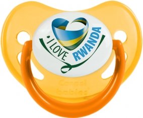 I Love Rwanda Sucette Physiologique Jaune phosphorescente