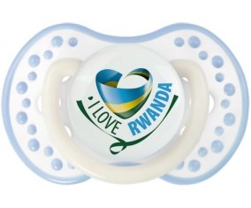 I Love Rwanda Sucette LOVI Dynamic Blanc-cyan classique
