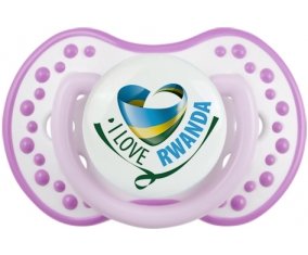 I Love Rwanda Sucette LOVI Dynamic Blanc-mauve classique