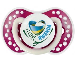 I Love Rwanda Sucette LOVI Dynamic Fuchsia phosphorescente