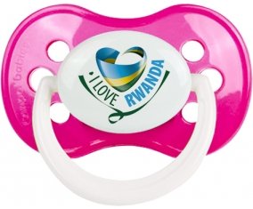 I Love Rwanda Tétine Anatomique Rose foncé classique