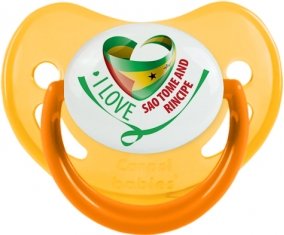 I Love Sao Tome and Rincipe Sucette Physiologique Jaune phosphorescente