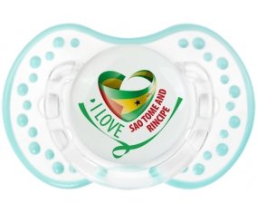 I Love Sao Tome and Rincipe Sucette LOVI Dynamic Retro-blanc-lagon classique