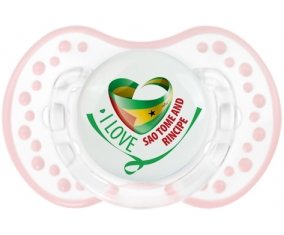 I Love Sao Tome and Rincipe Sucette LOVI Dynamic Retro-blanc-rose-tendre classique