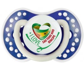 I Love Sao Tome and Rincipe Sucette LOVI Dynamic Bleu-marine phosphorescente