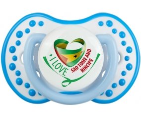 I Love Sao Tome and Rincipe Sucette LOVI Dynamic Blanc-bleu phosphorescente