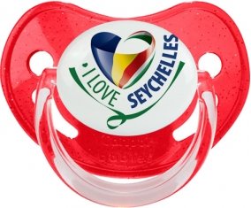 I Love Seychelles Sucete Physiologique Rouge à paillette