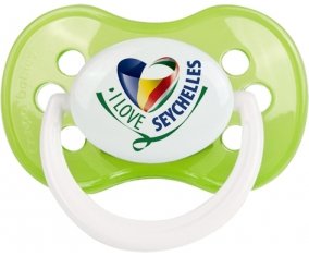 I Love Seychelles Sucette Anatomique Vert classique