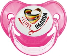 I Love Uganda Sucette Physiologique Rose classique