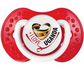 I Love Uganda Sucette LOVI Dynamic Blanc-rouge classique