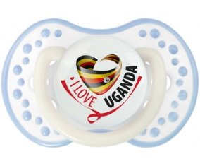 I Love Uganda Sucette LOVI Dynamic Blanc-cyan classique