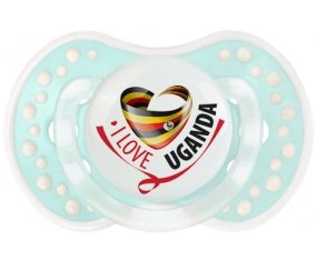 I Love Uganda Sucette LOVI Dynamic Retro-turquoise-lagon classique