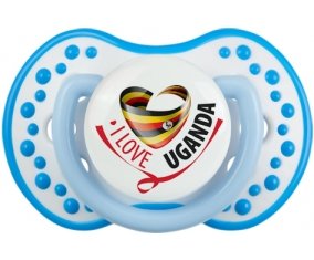 I Love Uganda Sucette LOVI Dynamic Blanc-bleu phosphorescente