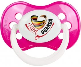 I Love Uganda Tétine Anatomique Rose foncé classique