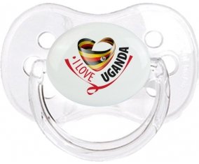 I Love Uganda Sucette Cerise Transparent classique