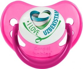 I Love Uzbekistan Sucette Physiologique Rose phosphorescente