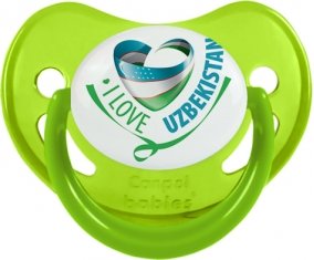I Love Uzbekistan Sucette Physiologique Vert phosphorescente
