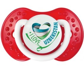 I Love Uzbekistan Sucette LOVI Dynamic Blanc-rouge classique