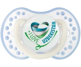 I Love Uzbekistan Sucette LOVI Dynamic Blanc-cyan classique