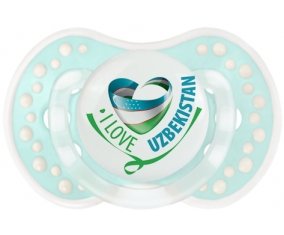 I Love Uzbekistan Sucette LOVI Dynamic Retro-turquoise-lagon classique
