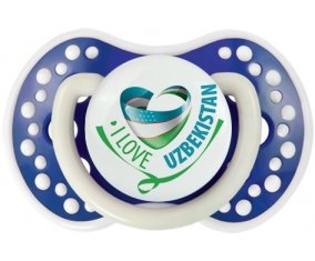 I Love Uzbekistan Sucette LOVI Dynamic Bleu-marine phosphorescente