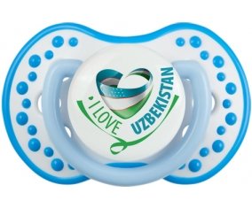 I Love Uzbekistan Sucette LOVI Dynamic Blanc-bleu phosphorescente