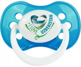 I Love Uzbekistan Sucette Anatomique Cyan classique