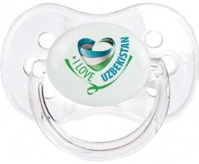 I Love Uzbekistan Tétine Cerise Transparent classique