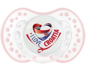 I Love Croatia Tétine LOVI Dynamic Retro-blanc-rose-tendre classique