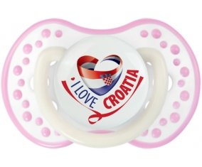 I Love Croatia Tétine LOVI Dynamic Blanc-rose phosphorescente