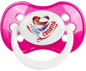 I Love Croatia Sucette Anatomique Rose foncé classique