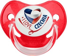 I Love Czechia Sucette Physiologique Rouge à paillette