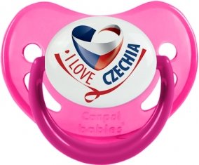 I Love Czechia Sucette Physiologique Rose phosphorescente